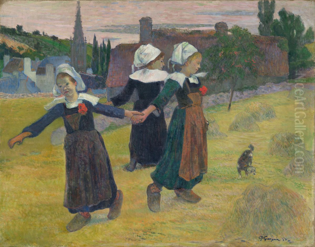 La Ronde des petites Bretonnes Oil Painting by Paul Gauguin
