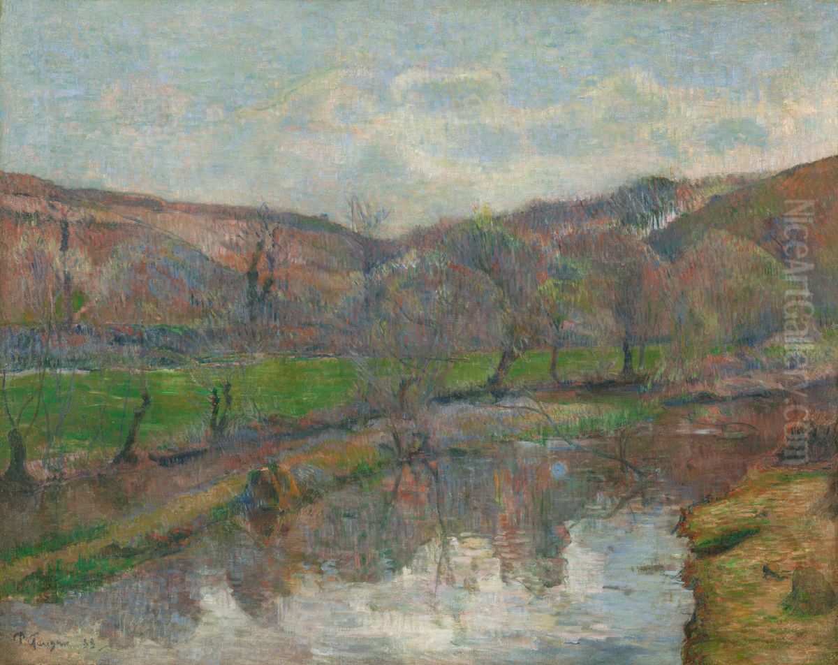 La vallee de l'Aven en amont de Pont-Aven Oil Painting by Paul Gauguin