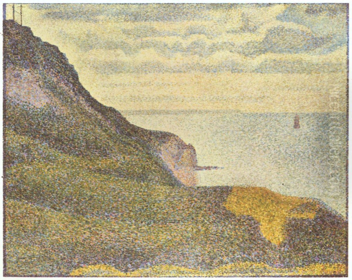 Les Grues et la percee aPort-en-Bessin Oil Painting by Georges Seurat