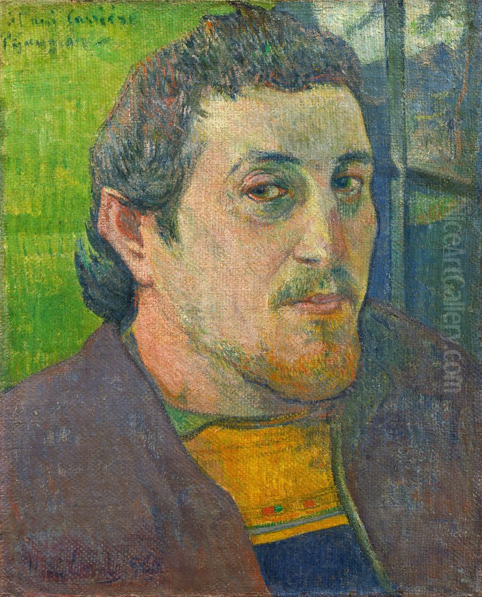 Autoportrait a l'ami Carriere Oil Painting by Paul Gauguin