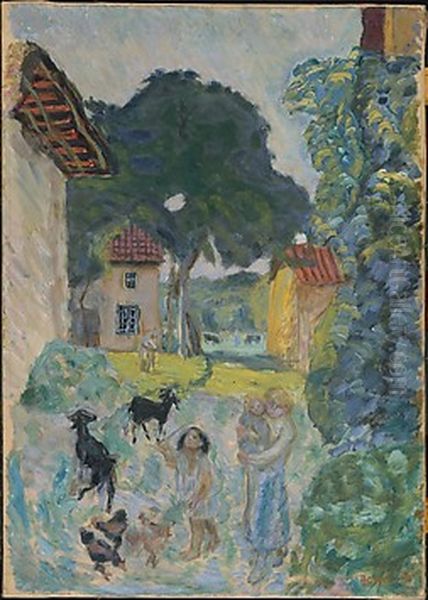 Village Scene, Grasse Oil Painting by Pierre Bonnard