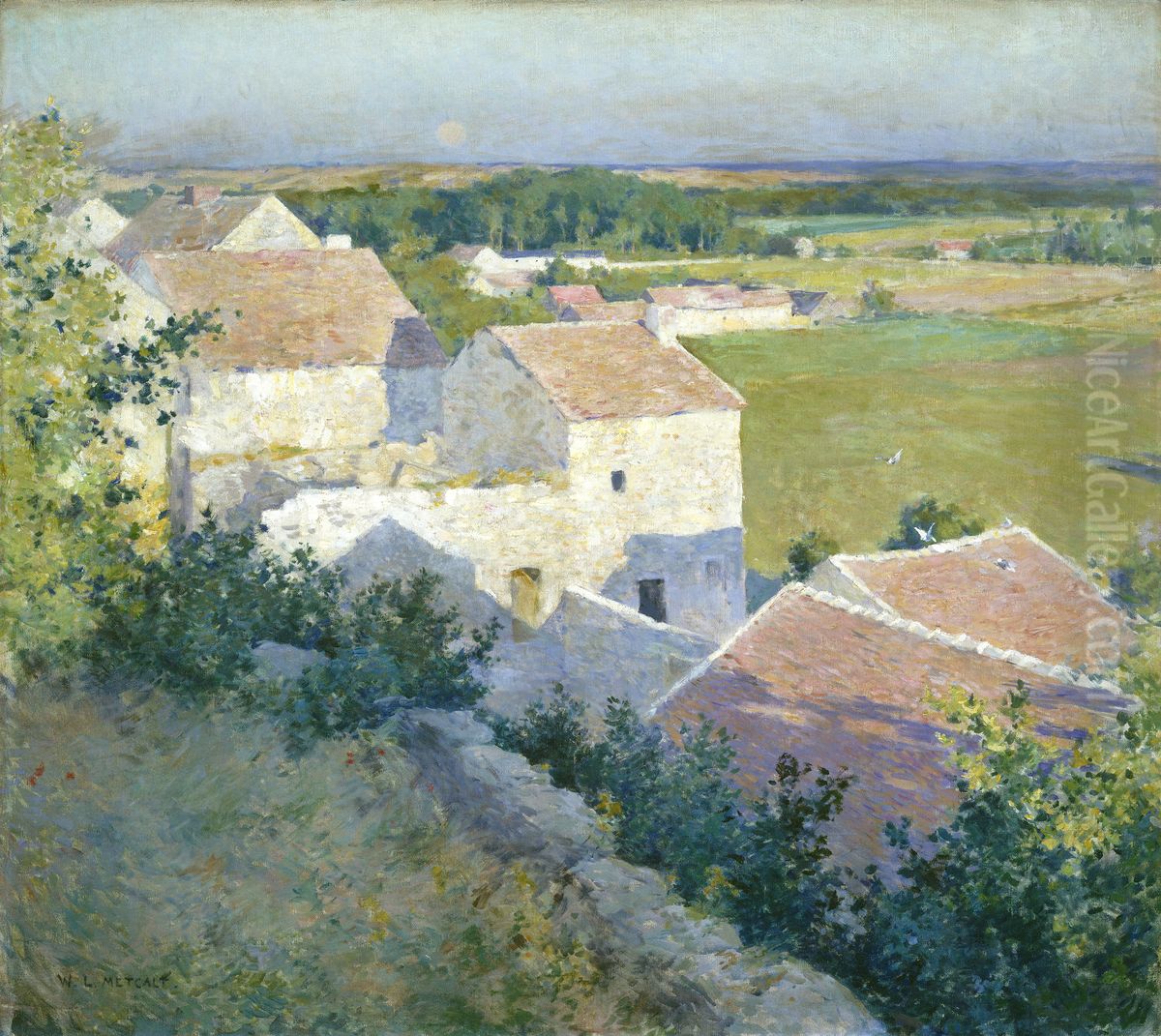 Midsummer Twilight Oil Painting by Willard Metcalf