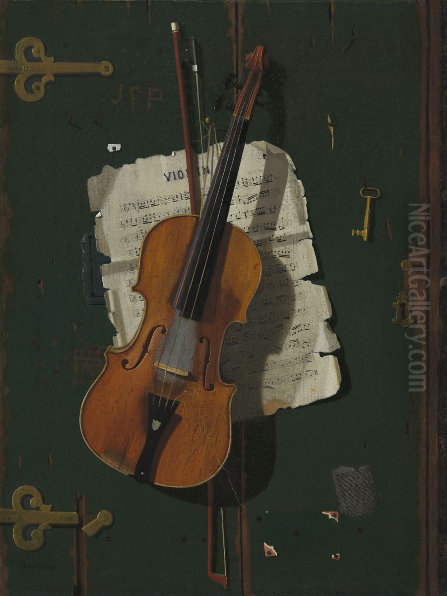 The Old Violin Oil Painting by John F. Peto