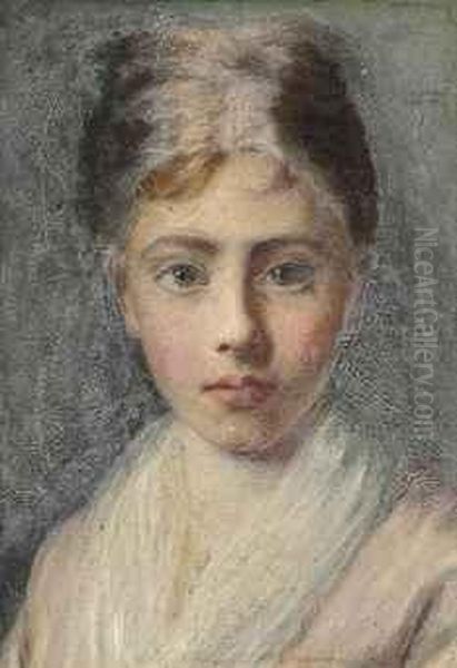 Rosebud Oil Painting by Viola Anyos