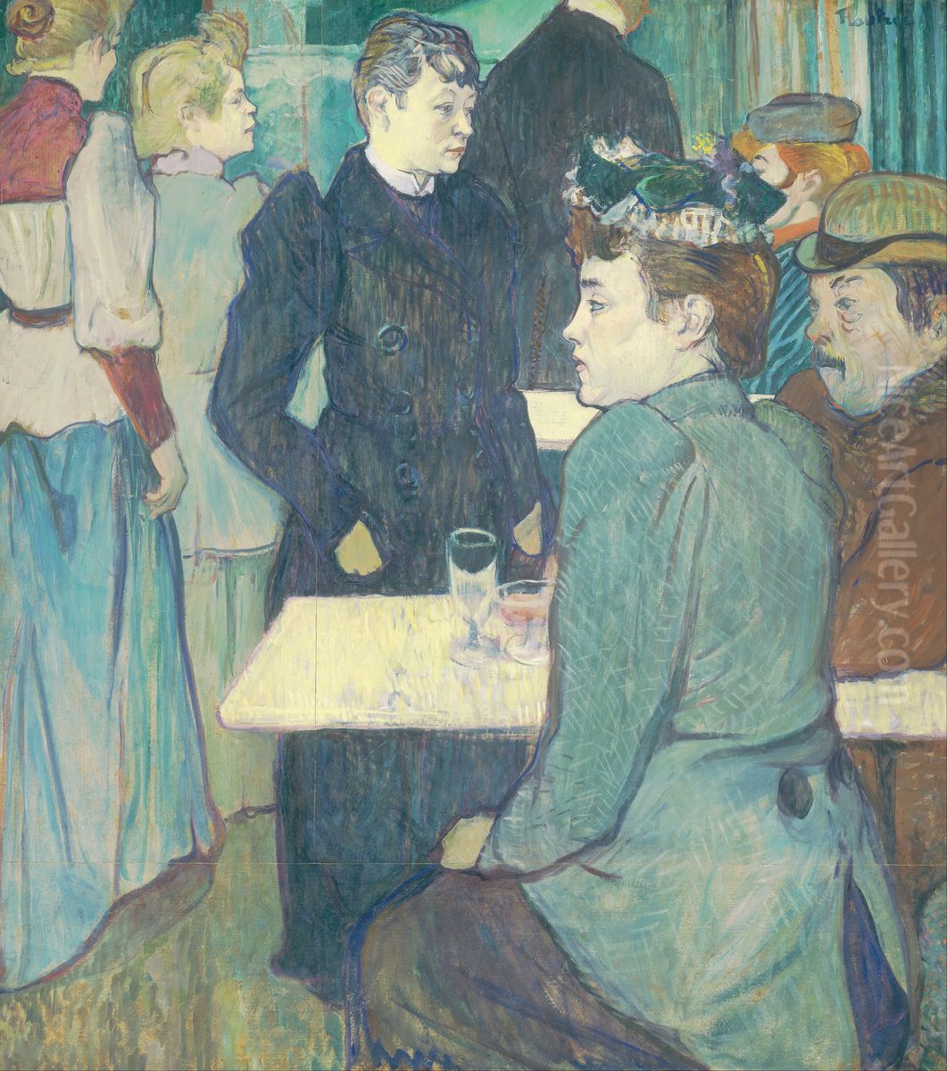 A Corner of the Moulin de la Galette Oil Painting by Henri De Toulouse-Lautrec