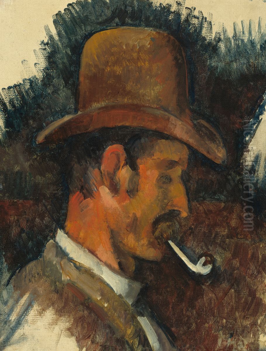 Man with Pipe Oil Painting by Paul Cezanne