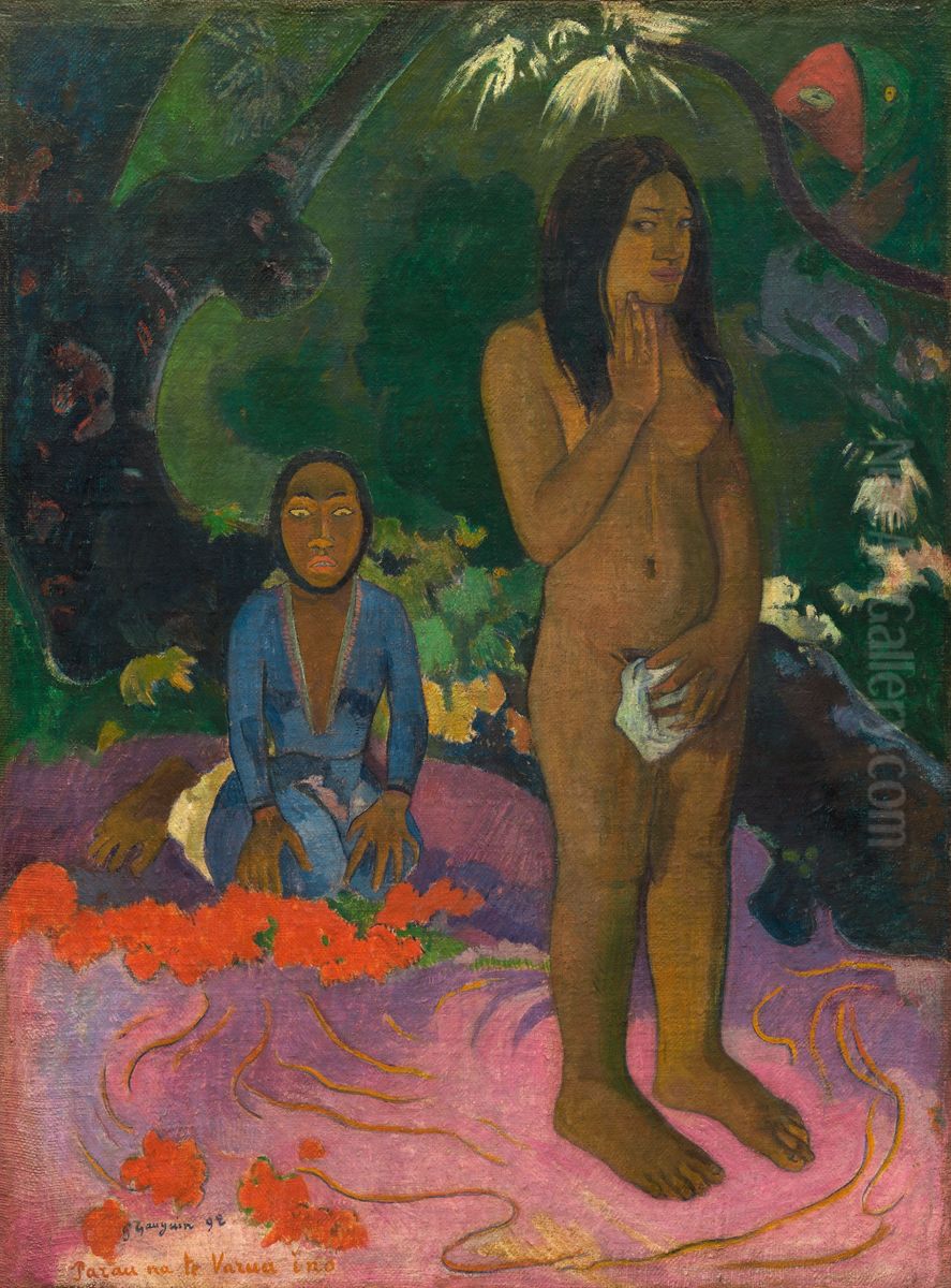 Words of the Devil Oil Painting by Paul Gauguin
