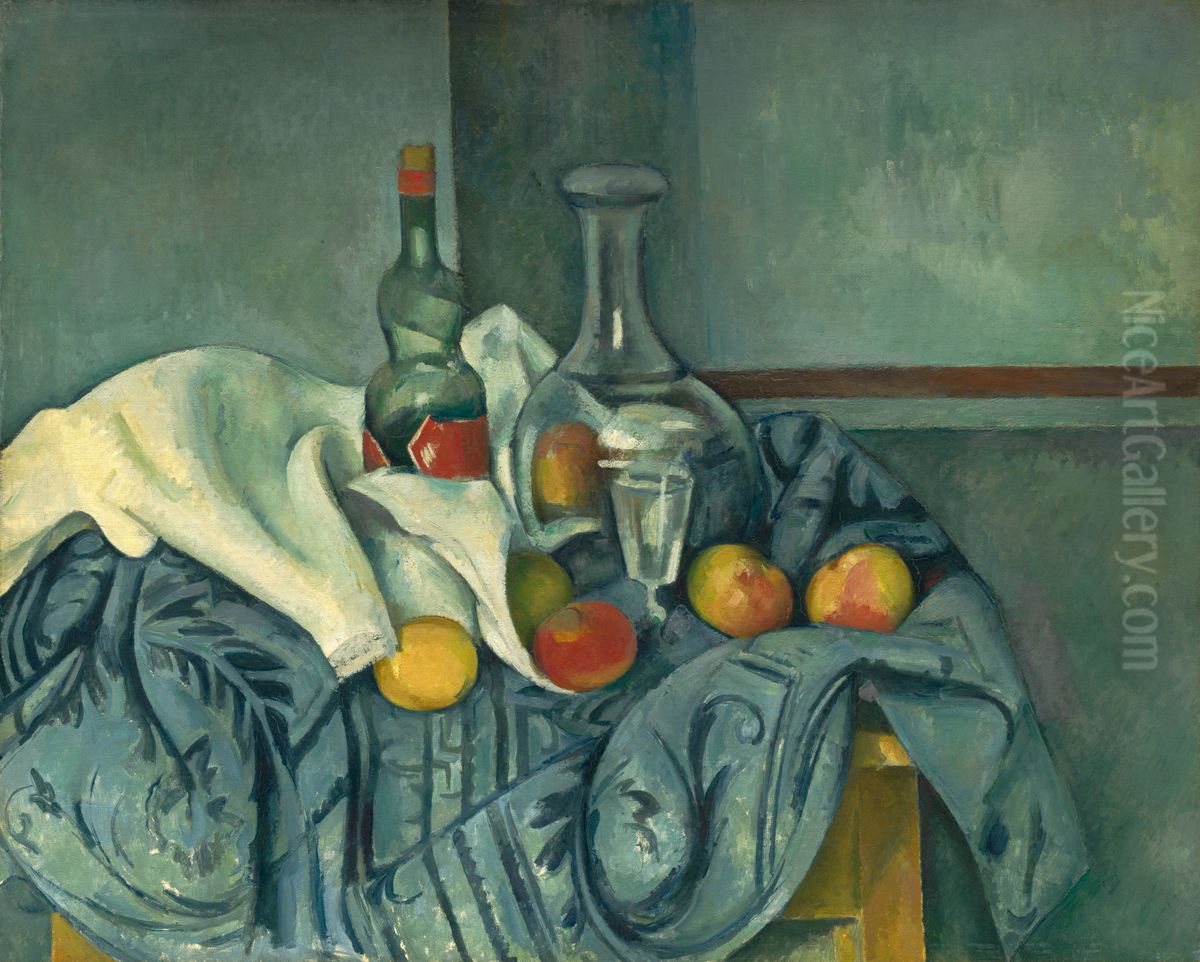 The Peppermint Bottle Oil Painting by Paul Cezanne