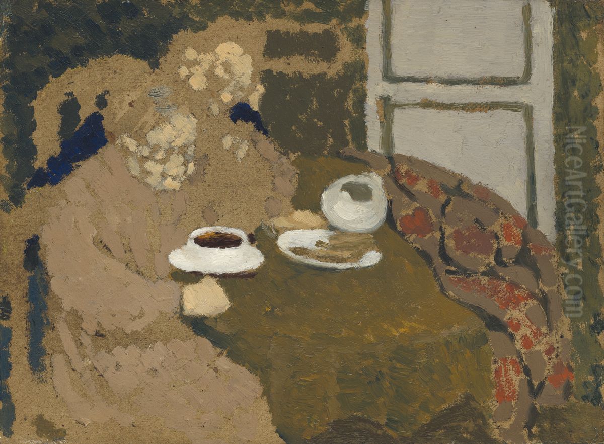 Two Women Drinking Coffee Oil Painting by Jean-Edouard Vuillard
