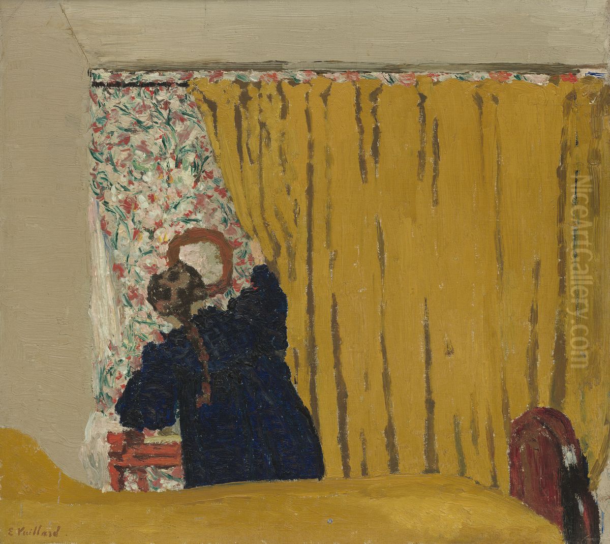 The Yellow Curtain Oil Painting by Jean-Edouard Vuillard