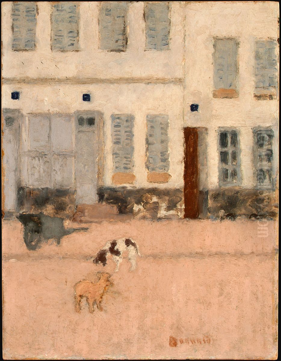 Two Dogs in a Deserted Street Oil Painting by Pierre Bonnard