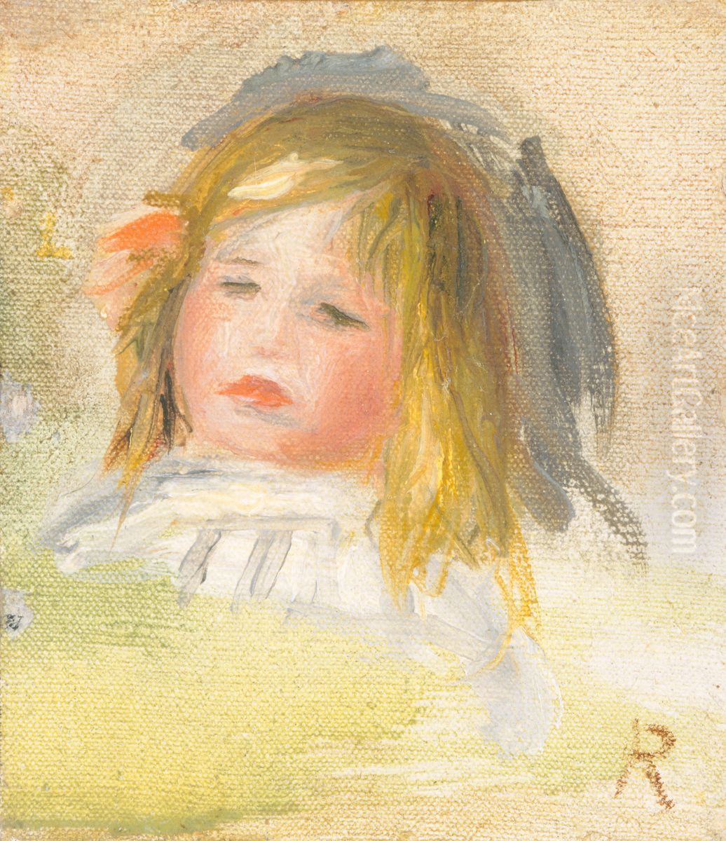 Child with Blond Hair Oil Painting by Pierre Auguste Renoir