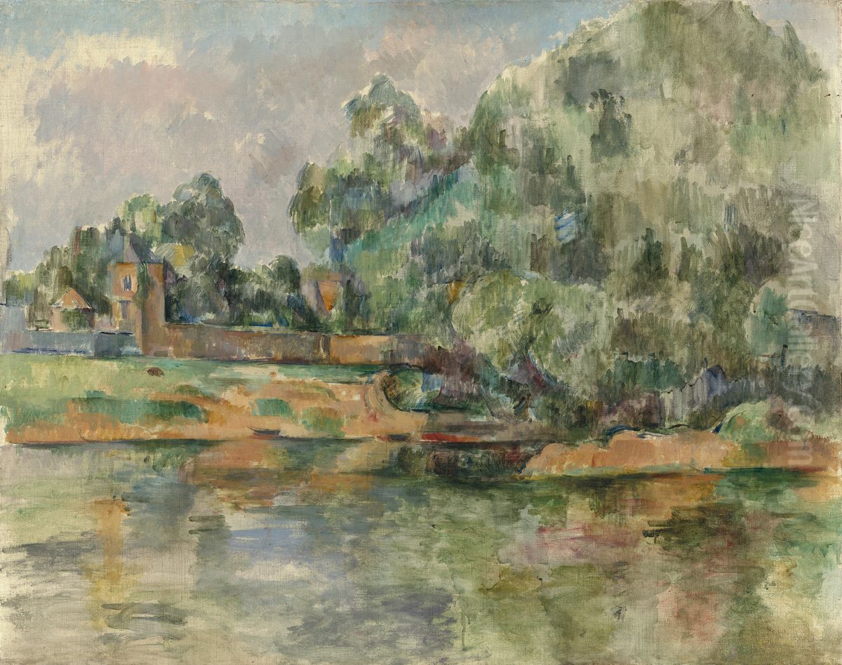 Riverbank Oil Painting by Paul Cezanne