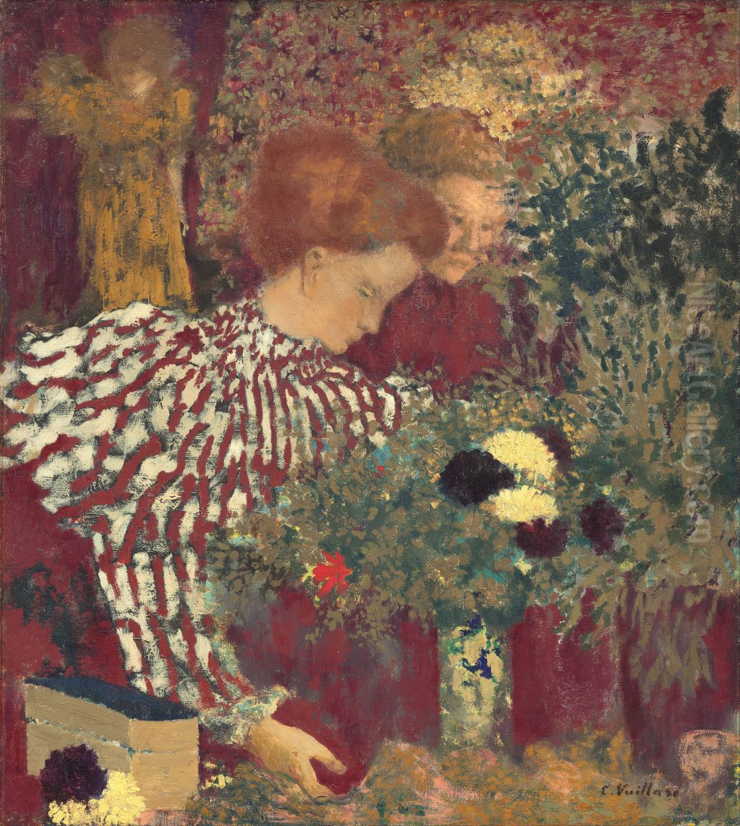 Woman in a Striped Dress Oil Painting by Jean-Edouard Vuillard