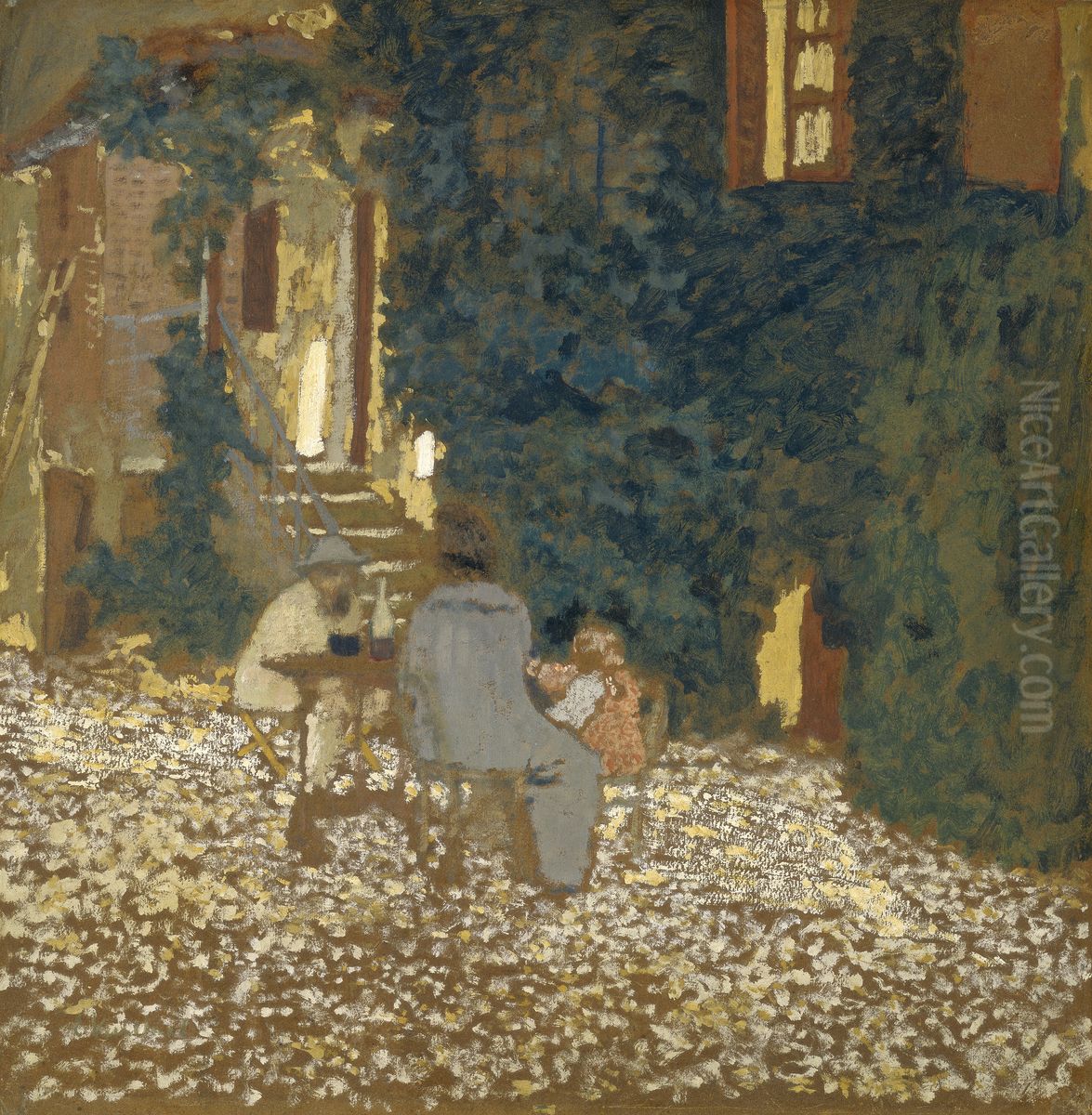 Repast in a Garden Oil Painting by Jean-Edouard Vuillard