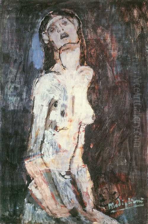 <<Aulafa lebikya (trutca ke Modigliani)>> Oil Painting by Amedeo Modigliani