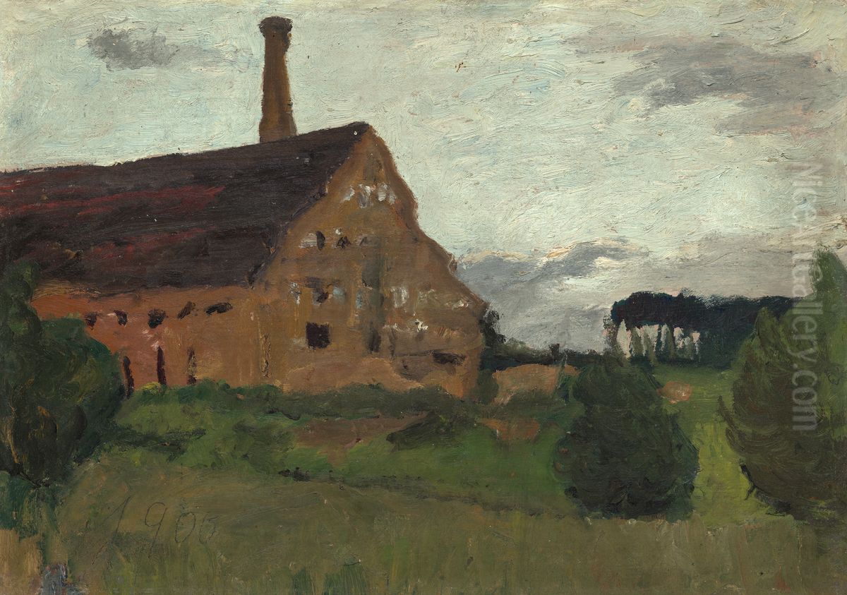 Old Factory Oil Painting by Paula Modersohn-Becker
