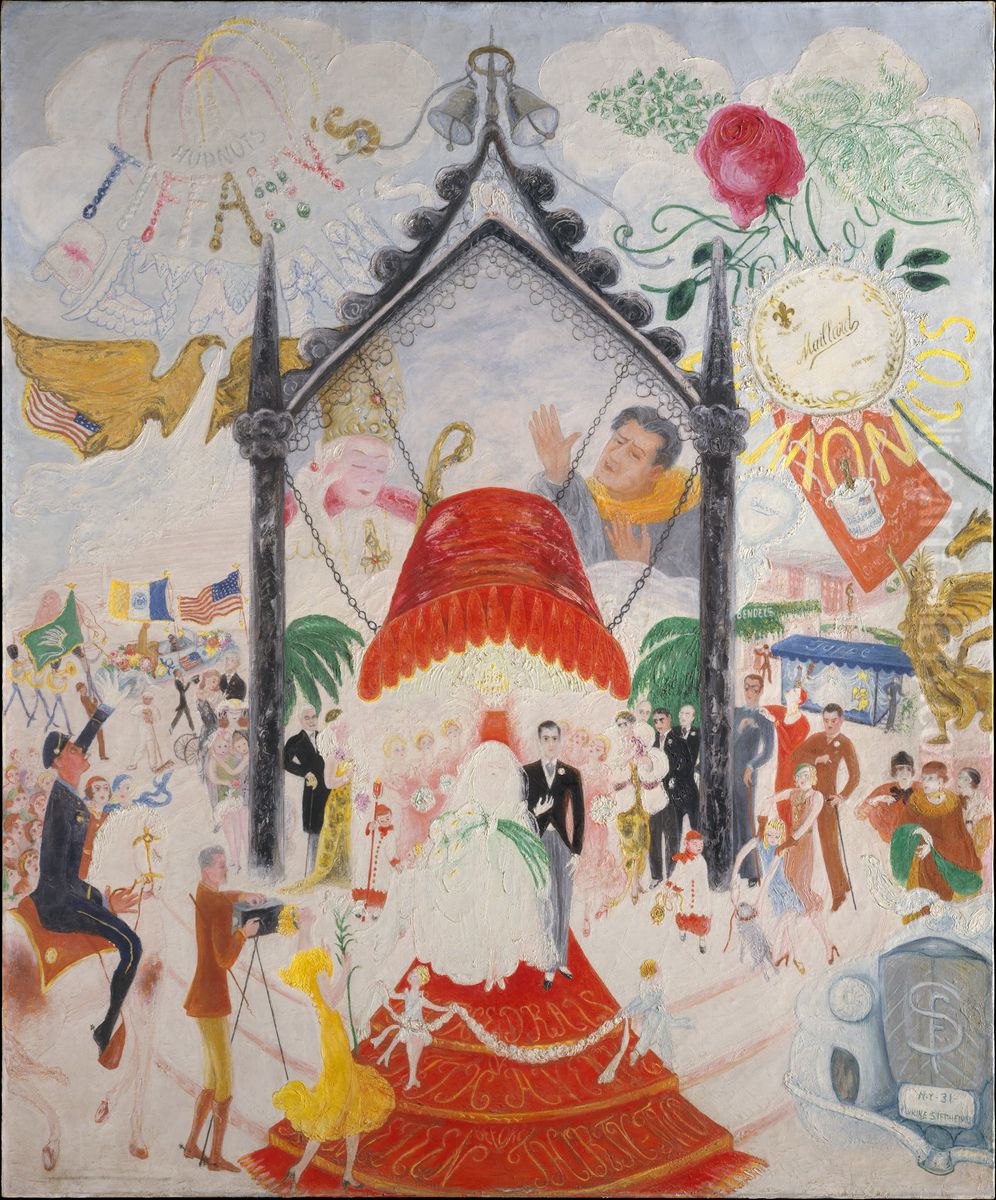 The Cathedrals of Fifth Avenue Oil Painting by Florine Stettheimer