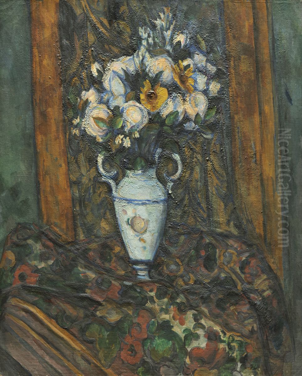 Vase of Flowers Oil Painting by Paul Cezanne