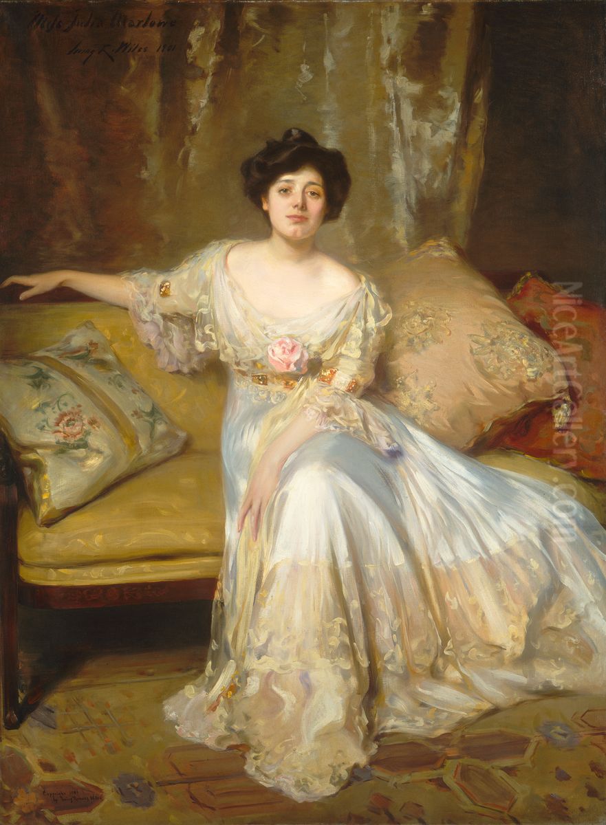 Miss Julia Marlowe Oil Painting by Irving Ramsay Wiles