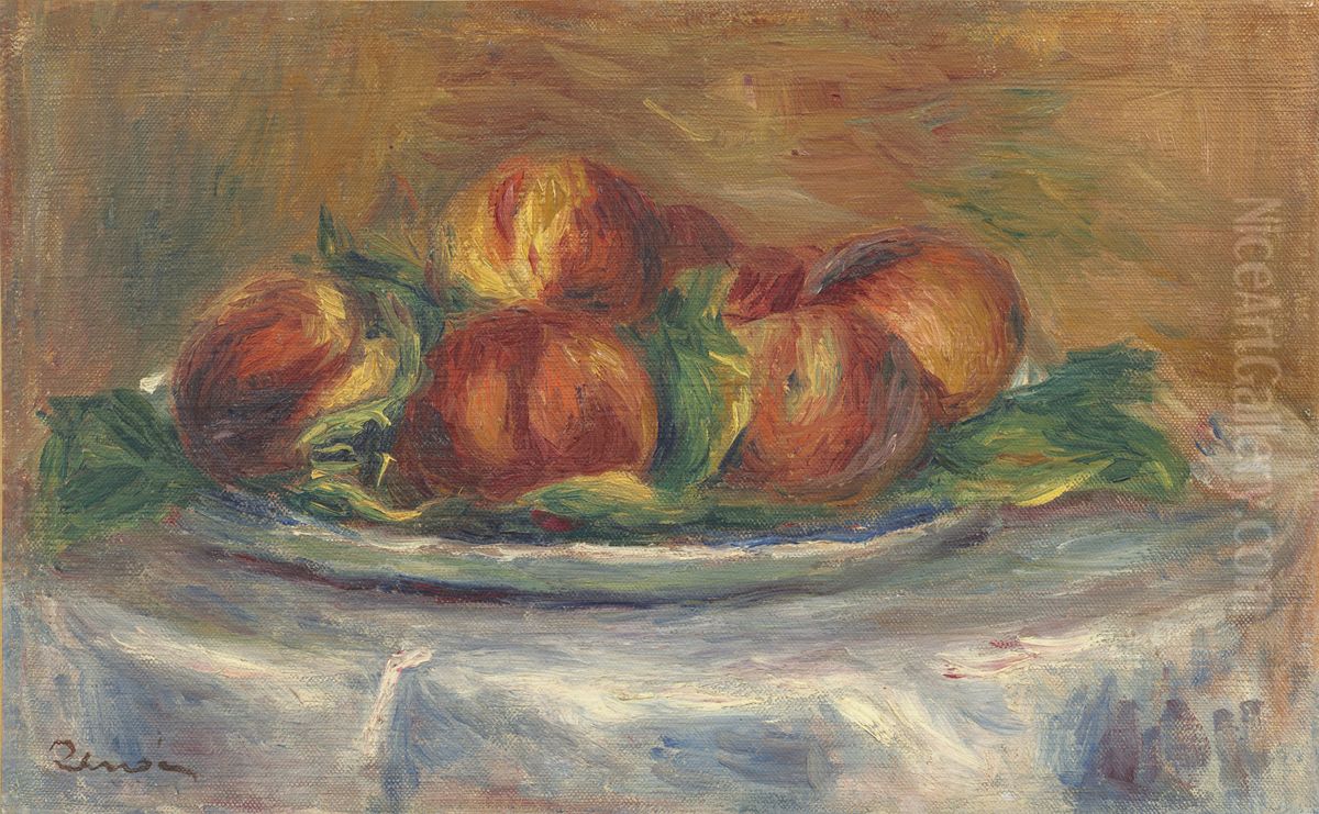 Peaches on a Plate Oil Painting by Pierre Auguste Renoir
