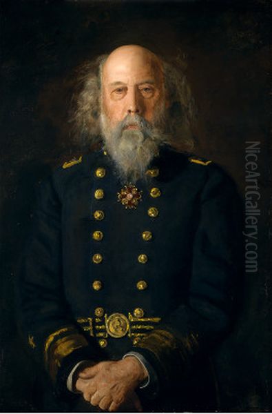 Rear Admiral George W. Melville Oil Painting by Thomas Cowperthwait Eakins