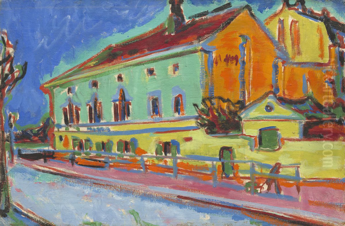 Dance Hall Bellevue [obverse] Oil Painting by Ernst Ludwig Kirchner