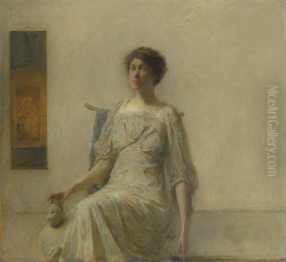 Lady with a Mask Oil Painting by Thomas Dewing