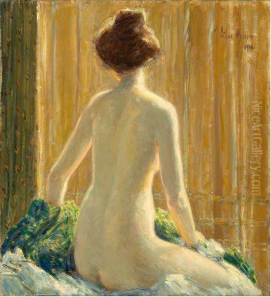 Nude Seated Oil Painting by Childe Hassam