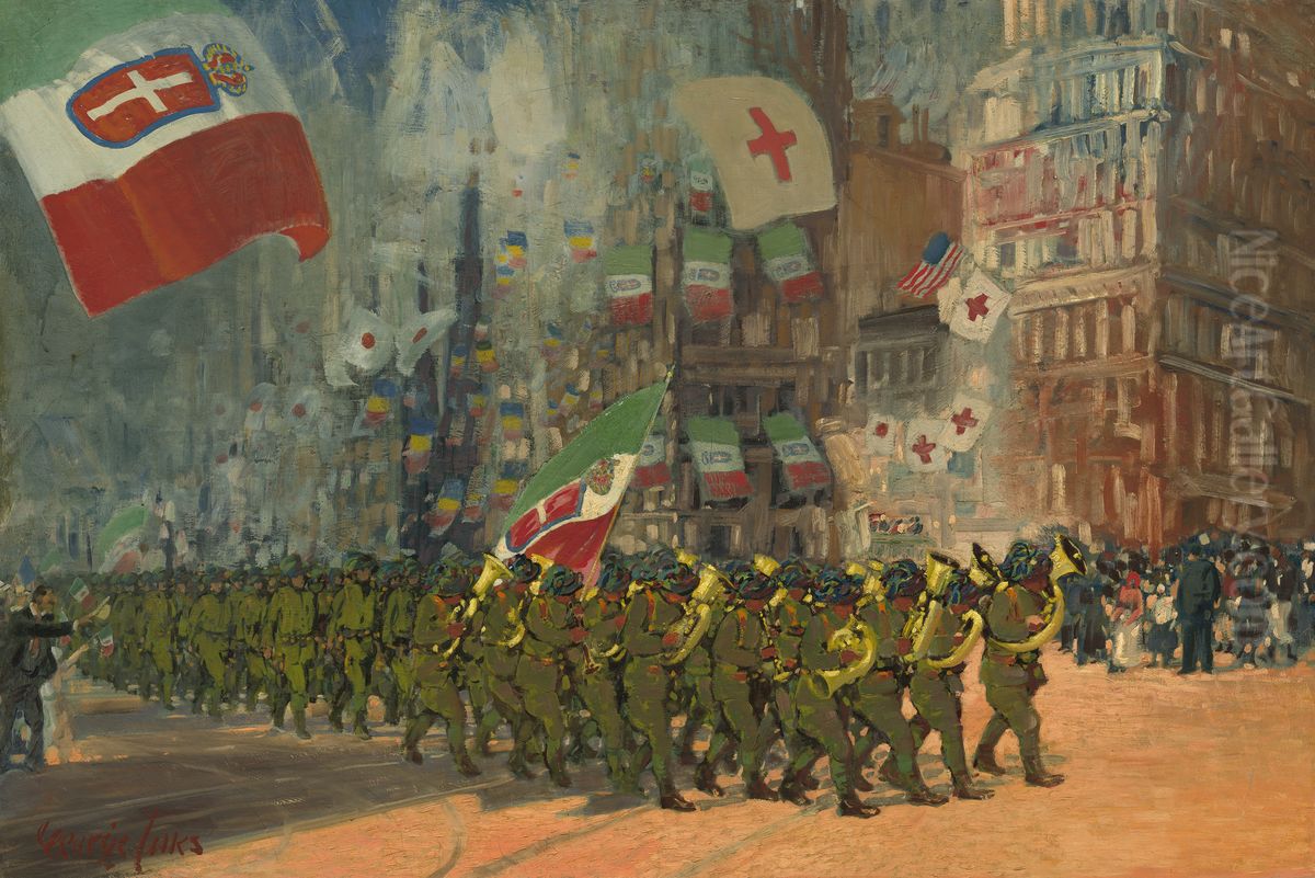 The Bersaglieri Oil Painting by George Luks