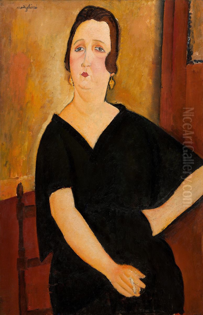 Madame Amedee (Woman with Cigarette) Oil Painting by Amedeo Modigliani