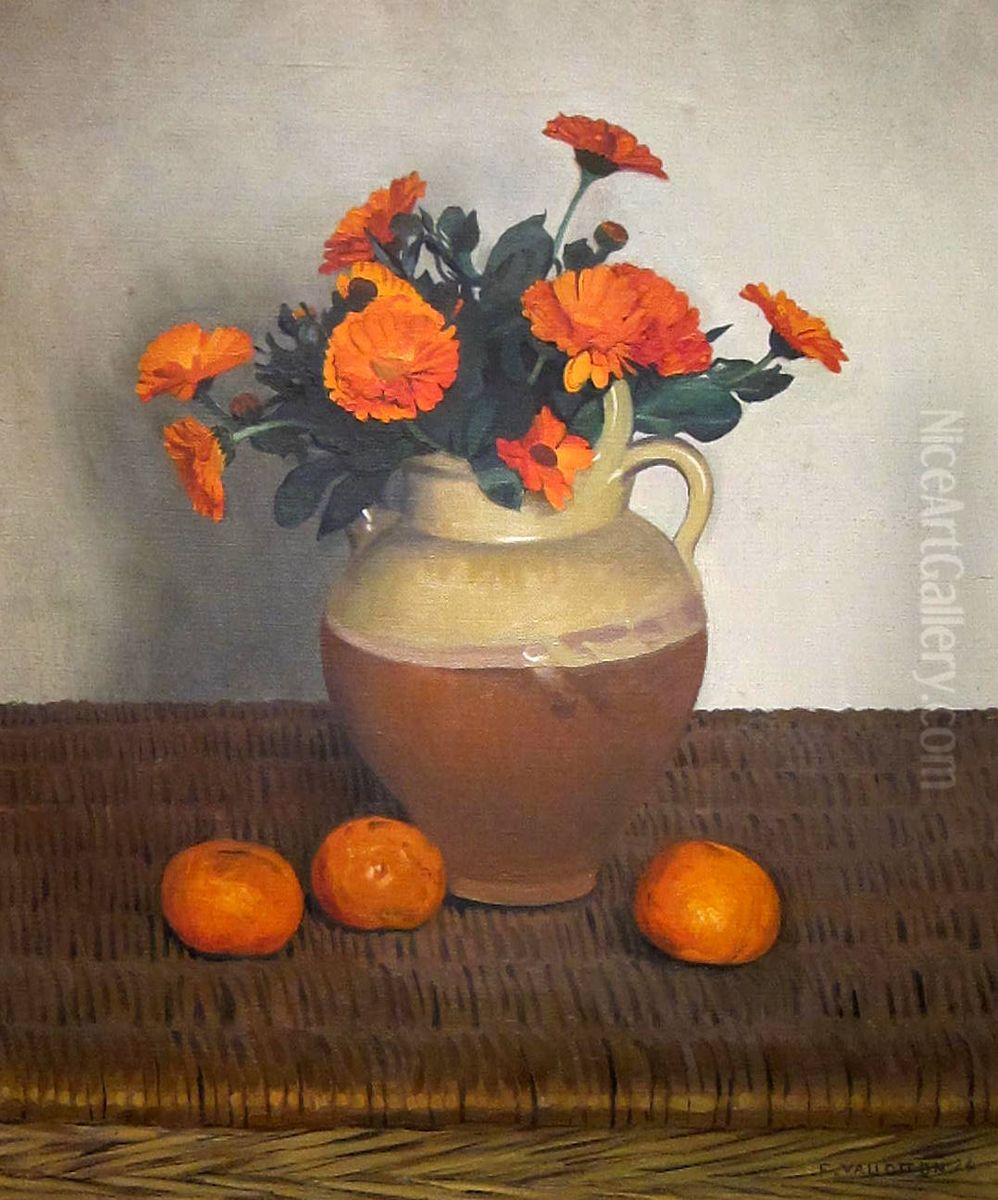 Soucis et mandarines Oil Painting by Felix Vallotton