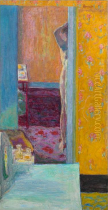 Nude in an Interior Oil Painting by Pierre Bonnard