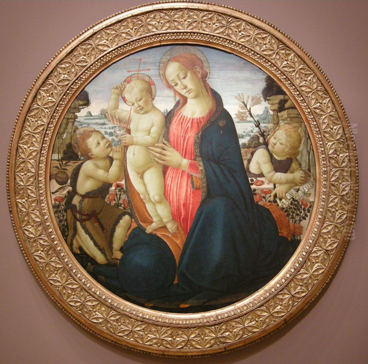 Madonna and Child with Infant, St. John the Baptist and Attending Angel Oil Painting by Jacopo da Sellaio