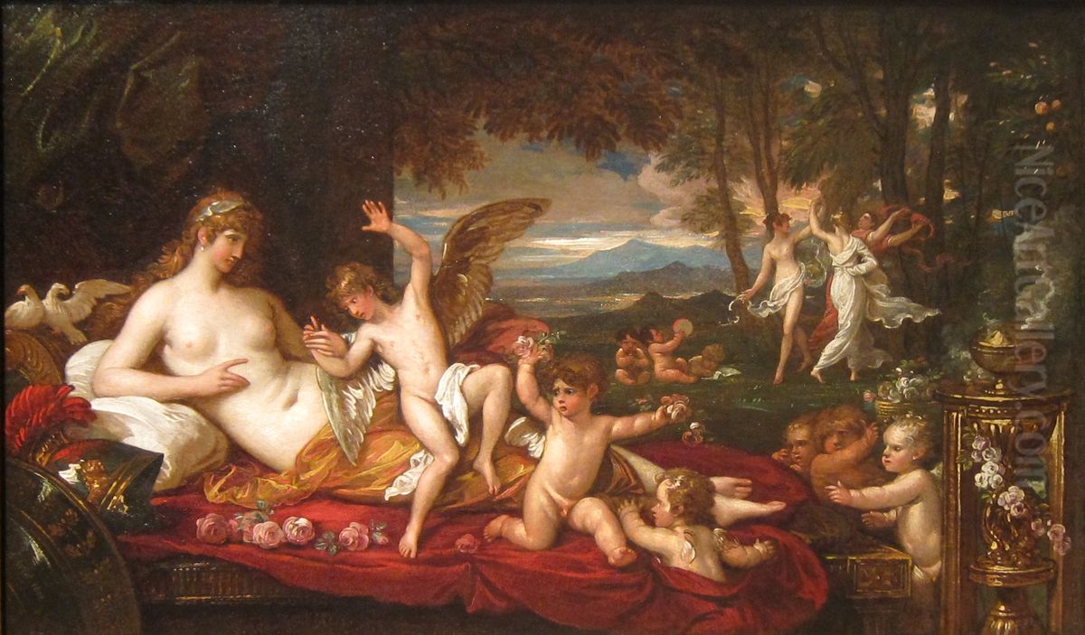 Cupid Stung by a Bee Oil Painting by Benjamin West