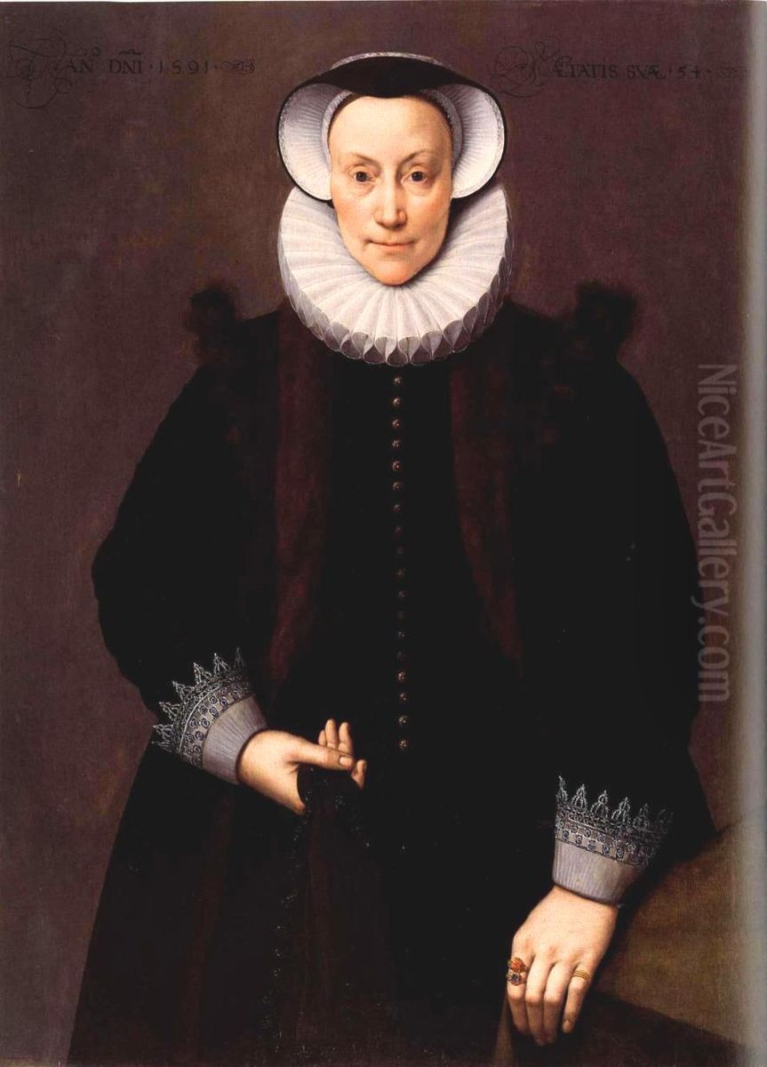 Portrait of a Woman Aged 54 Oil Painting by Frans Pourbus the younger