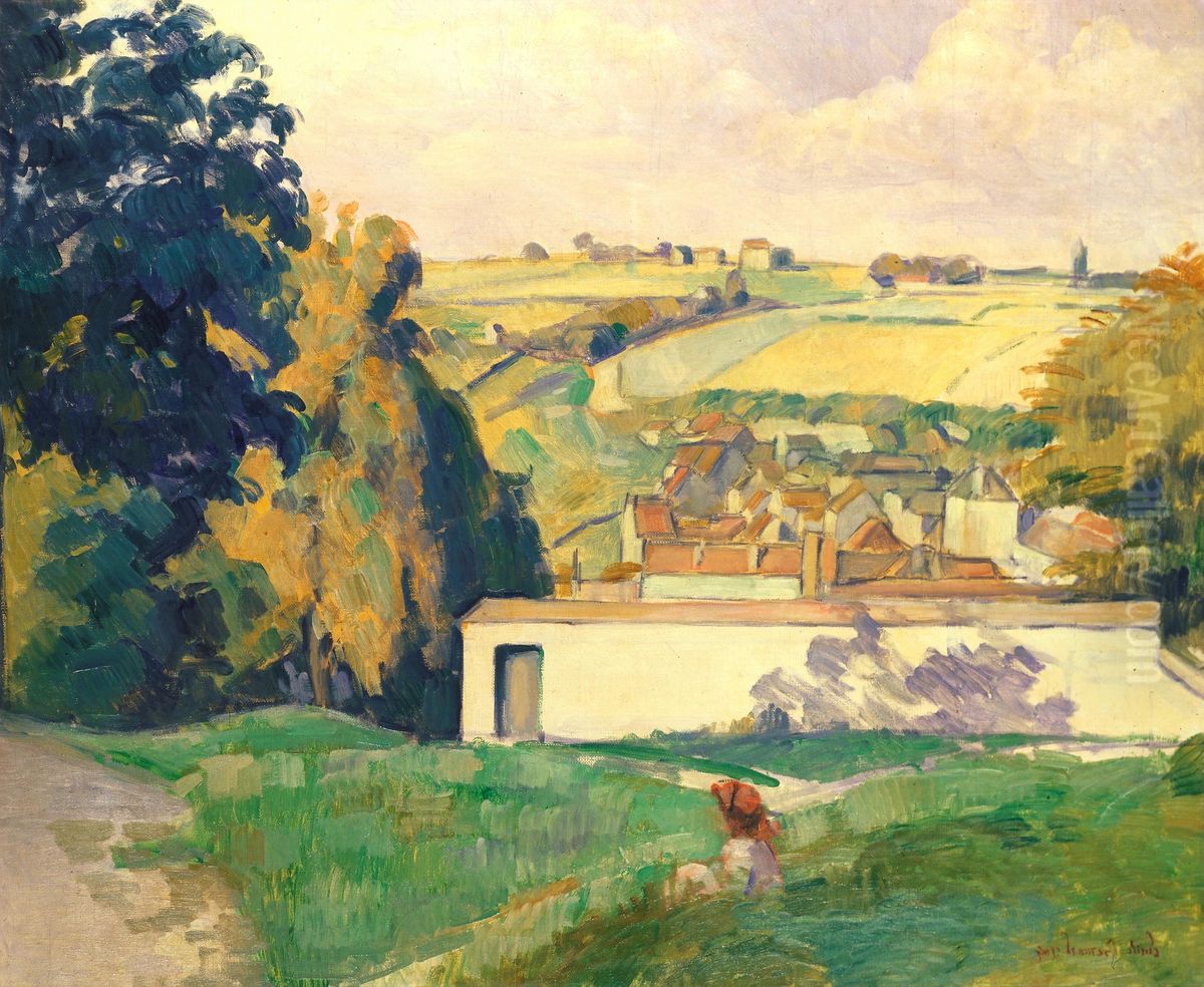 Young Girl on a Hill Oil Painting by Emile Bernard