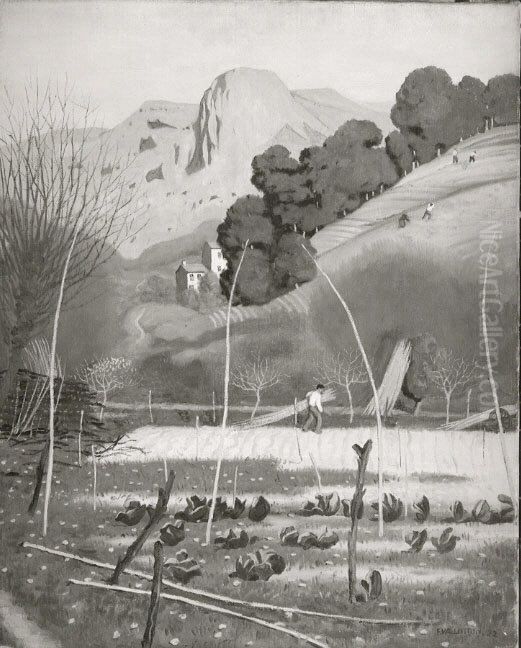 Landscape at Saint-Jeannet, Provence Oil Painting by Felix Vallotton