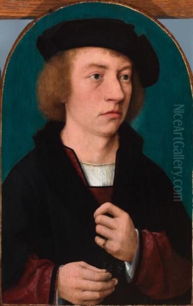 Portret van een jonge man Oil Painting by Joos Van Cleve