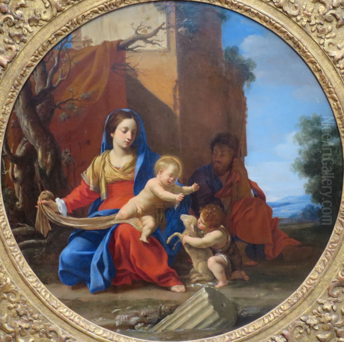 The Holy Family with the Infant Saint John the Baptist Oil Painting by Simon Vouet