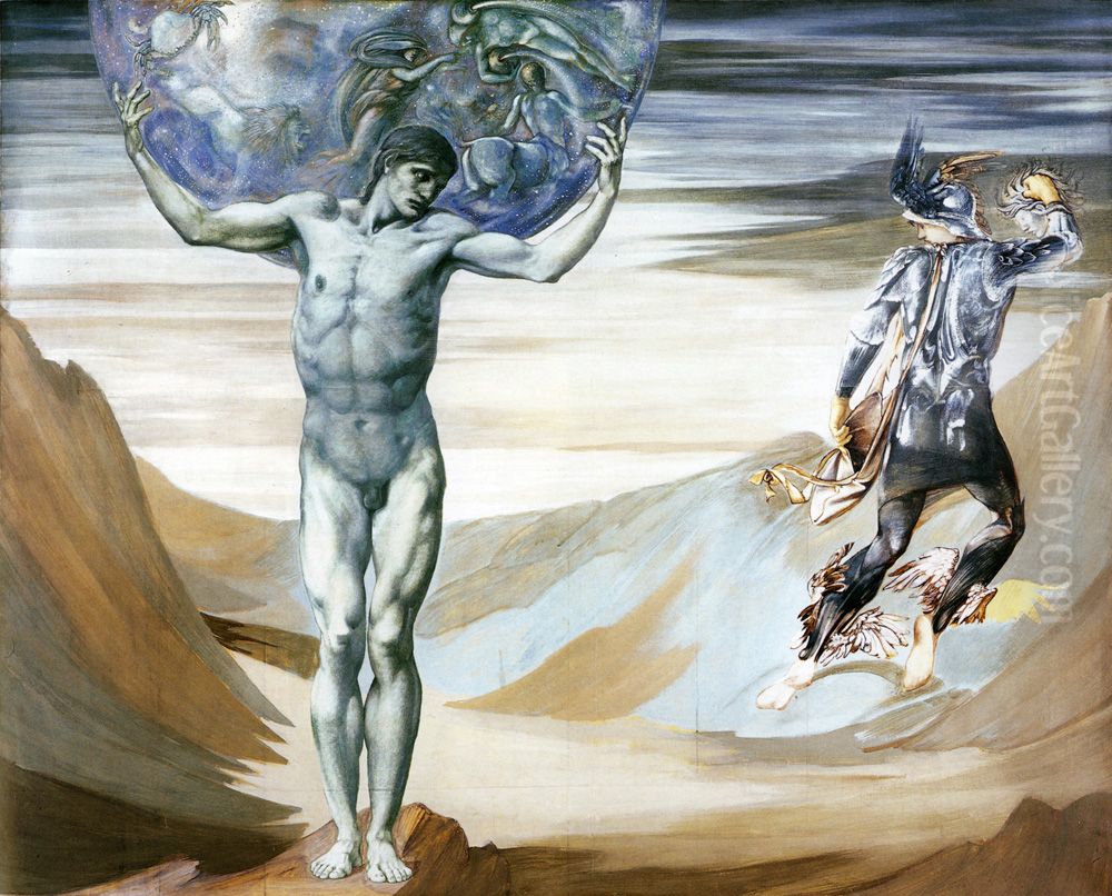 The Perseus Series: Atlas Turned to Stone Oil Painting by Edward Burne-Jones