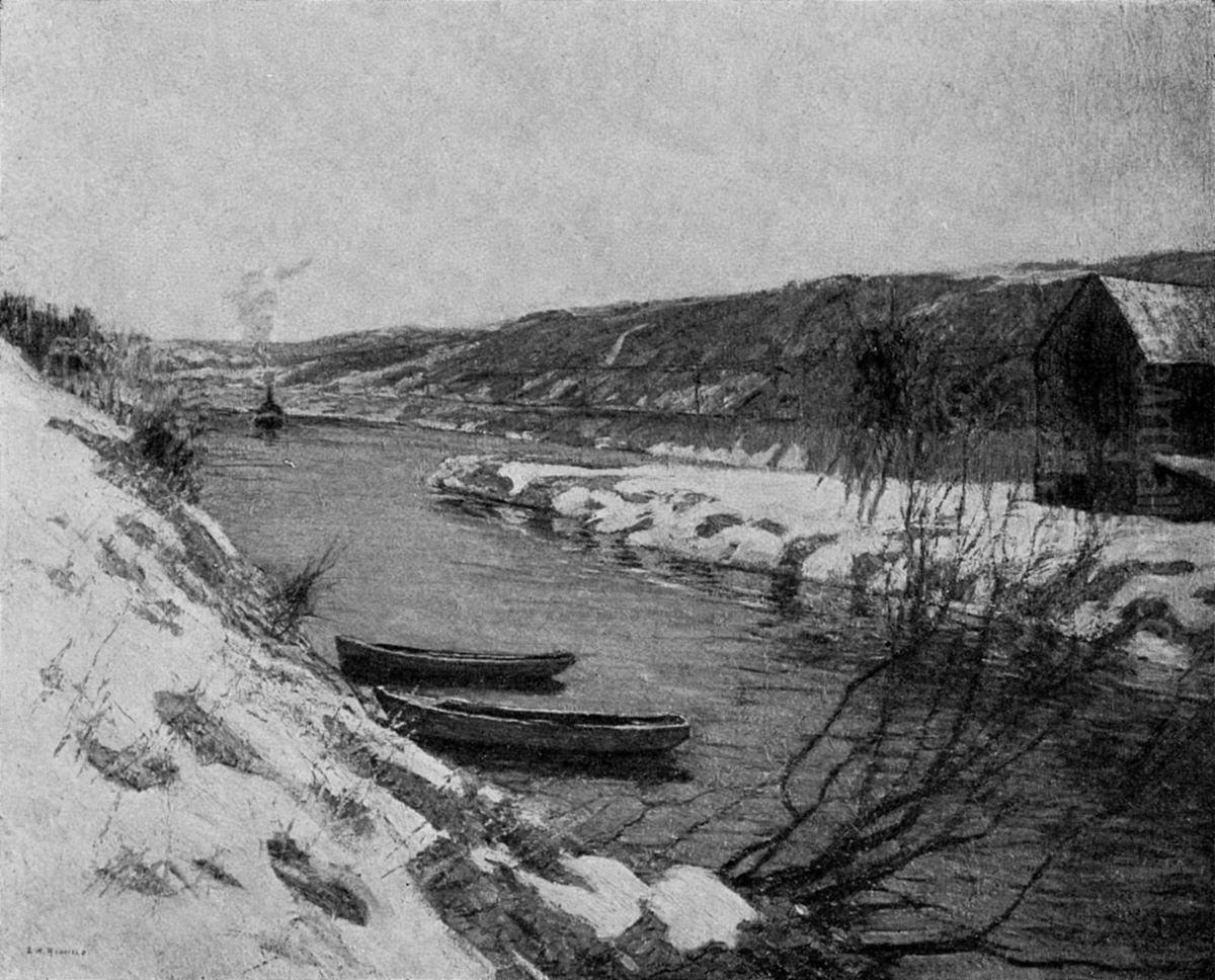 The Canal, Evening Oil Painting by Edward Willis Redfield