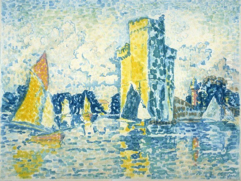 Sailboats in the Bay Oil Painting by Paul Signac