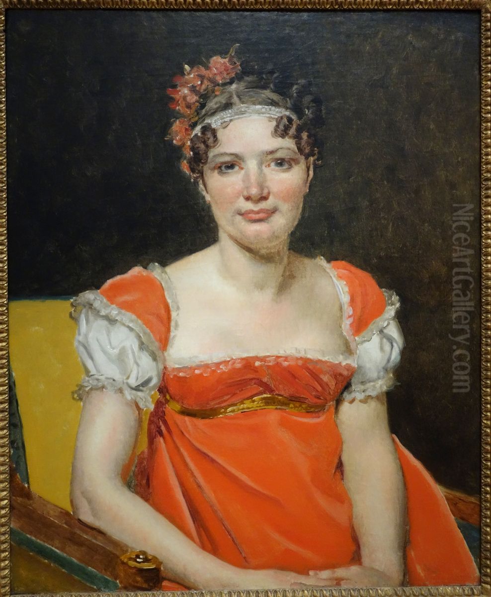 Portrait of Laure-Emilie-Felicite David, La Baronne Meunier Oil Painting by Jacques-Louis David