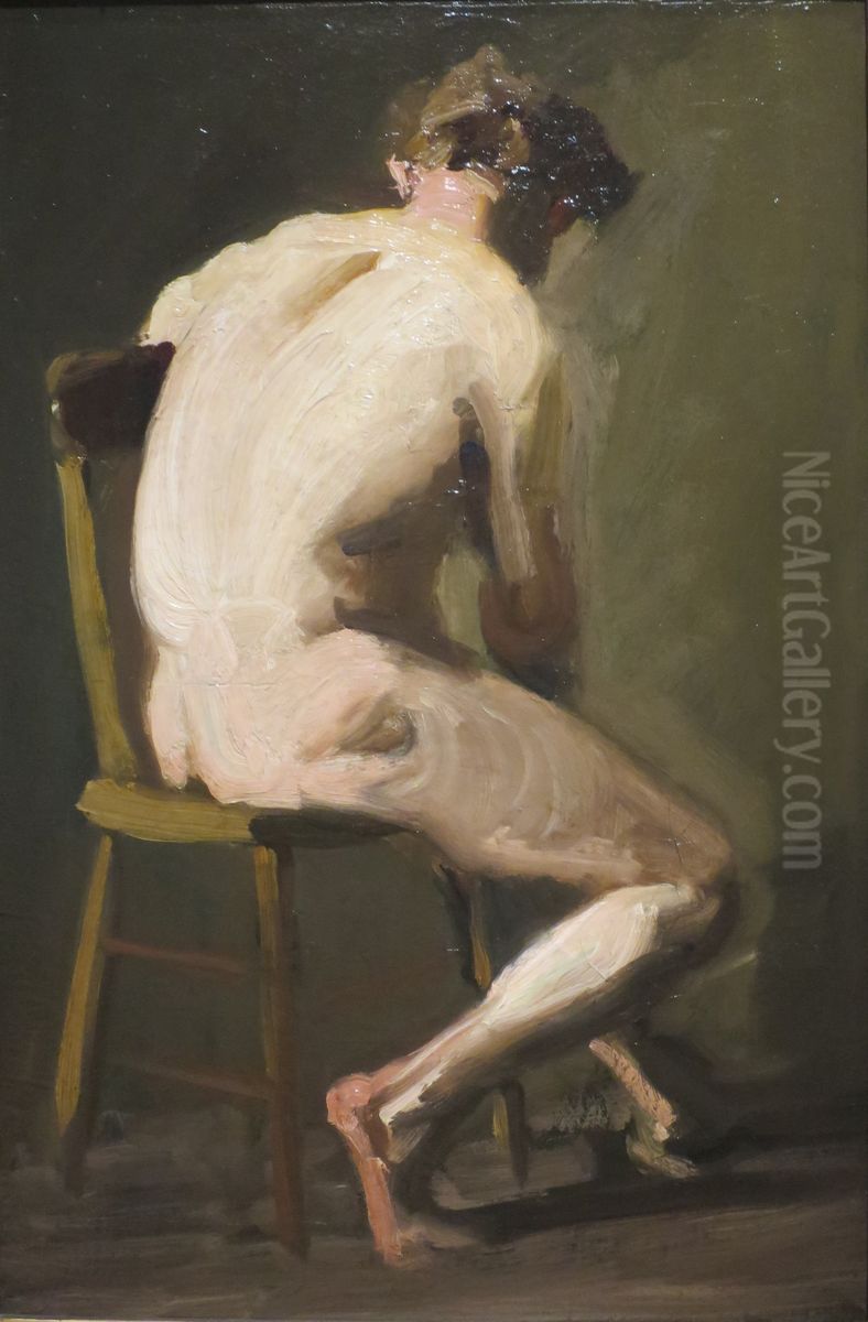 Seated Nude Oil Painting by George Wesley Bellows