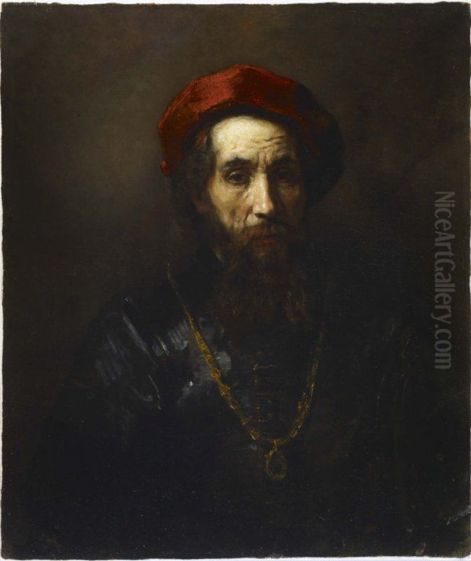 Portrait of a Rabbi Oil Painting by Rembrandt