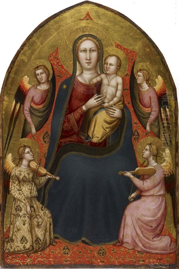 Madonna and Child with Angels Oil Painting by Lorenzo di Bicci