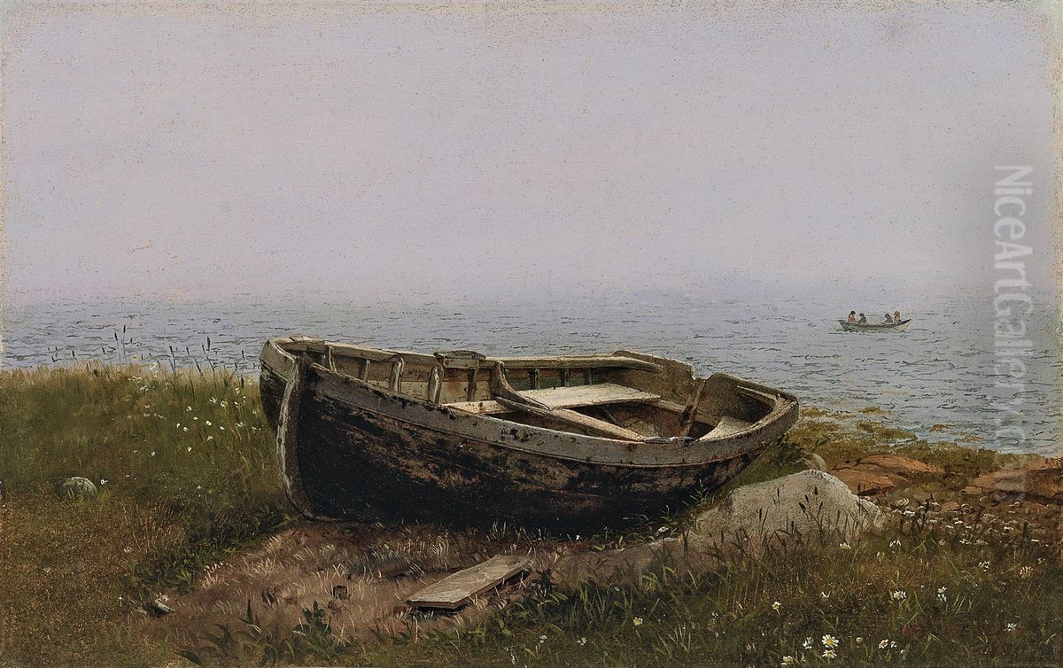 Bote abandonado Oil Painting by Frederic Edwin Church