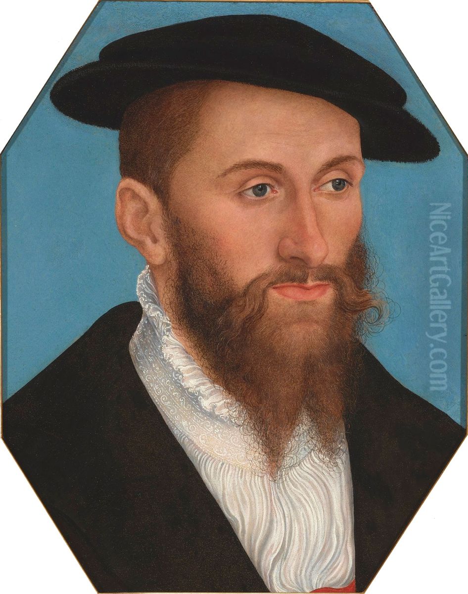 Portrait of a Man Oil Painting by Lucas The Younger Cranach