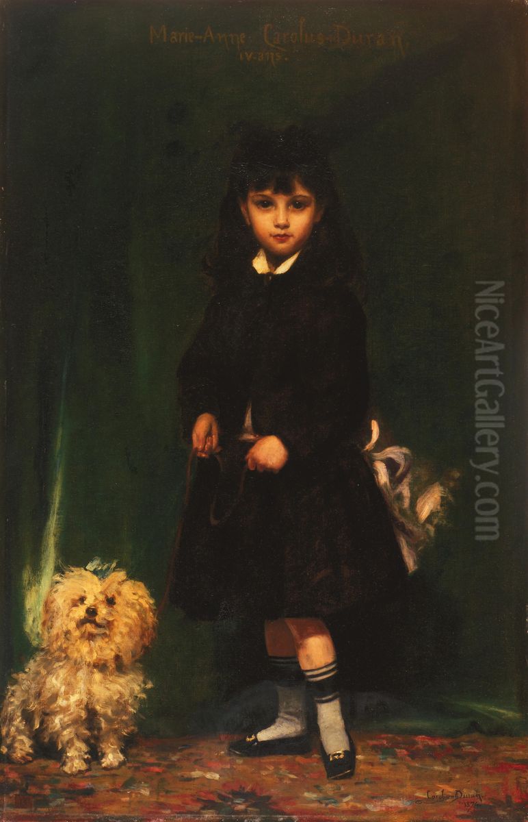 Marie-Anne Carolus-Duran (The artist's daughter) Oil Painting by Carolus-Duran